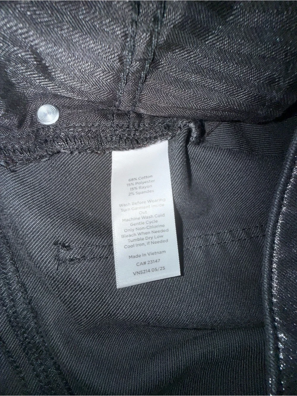 UEC TALBOTS SLIM ANKLE JEANS PEWTER FOIL DARK SILVER METALLIC STRETCH SZ 2P